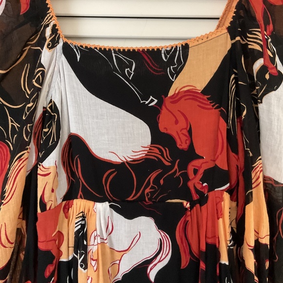 Chasing Unicorns Wild Horses Babydoll Dress Small - Picture 5 of 10